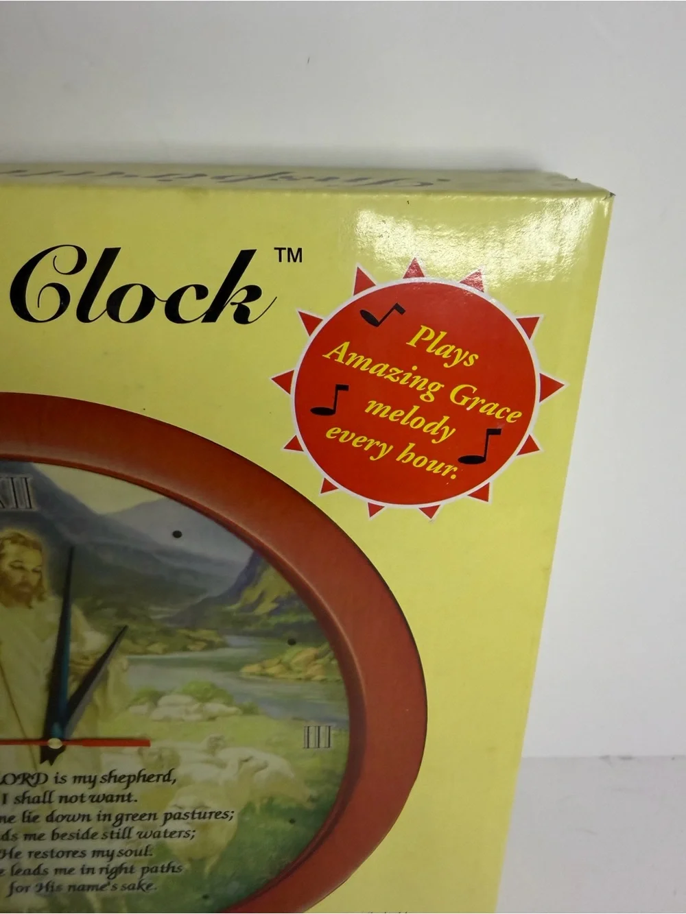 Jesus Good Shepherd Psalm 23 Musical Amazing Grace Wall Clock NIB